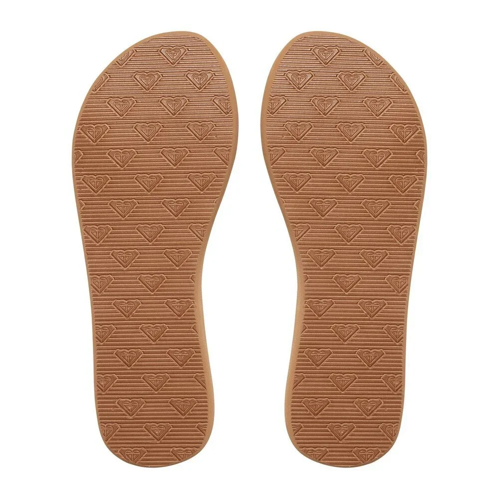 Roxy Girl's RG Lahaina Flip Flop Sandals Flat White/Tan 5 M US Big Kid